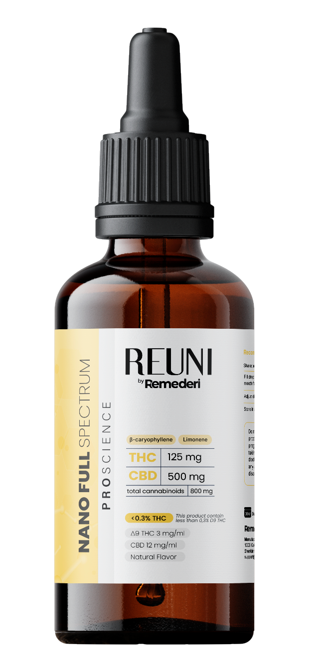 REUNI CBD OIL 900mg - Nano Full Spectrum - 0,3% THC