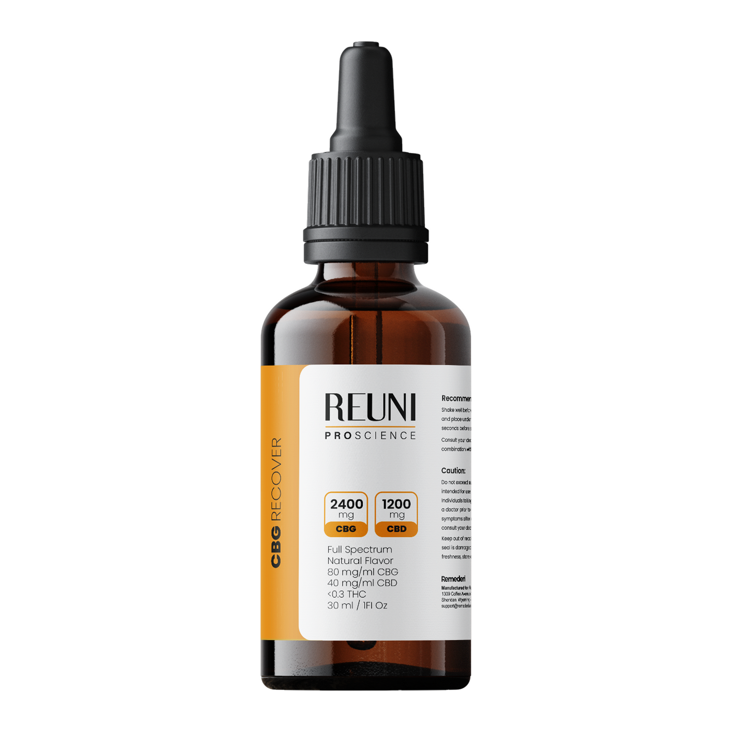 REUNI CBG OIL 3600mg - CBG 2:1 CBD - Full Spectrum - 0,3% THC