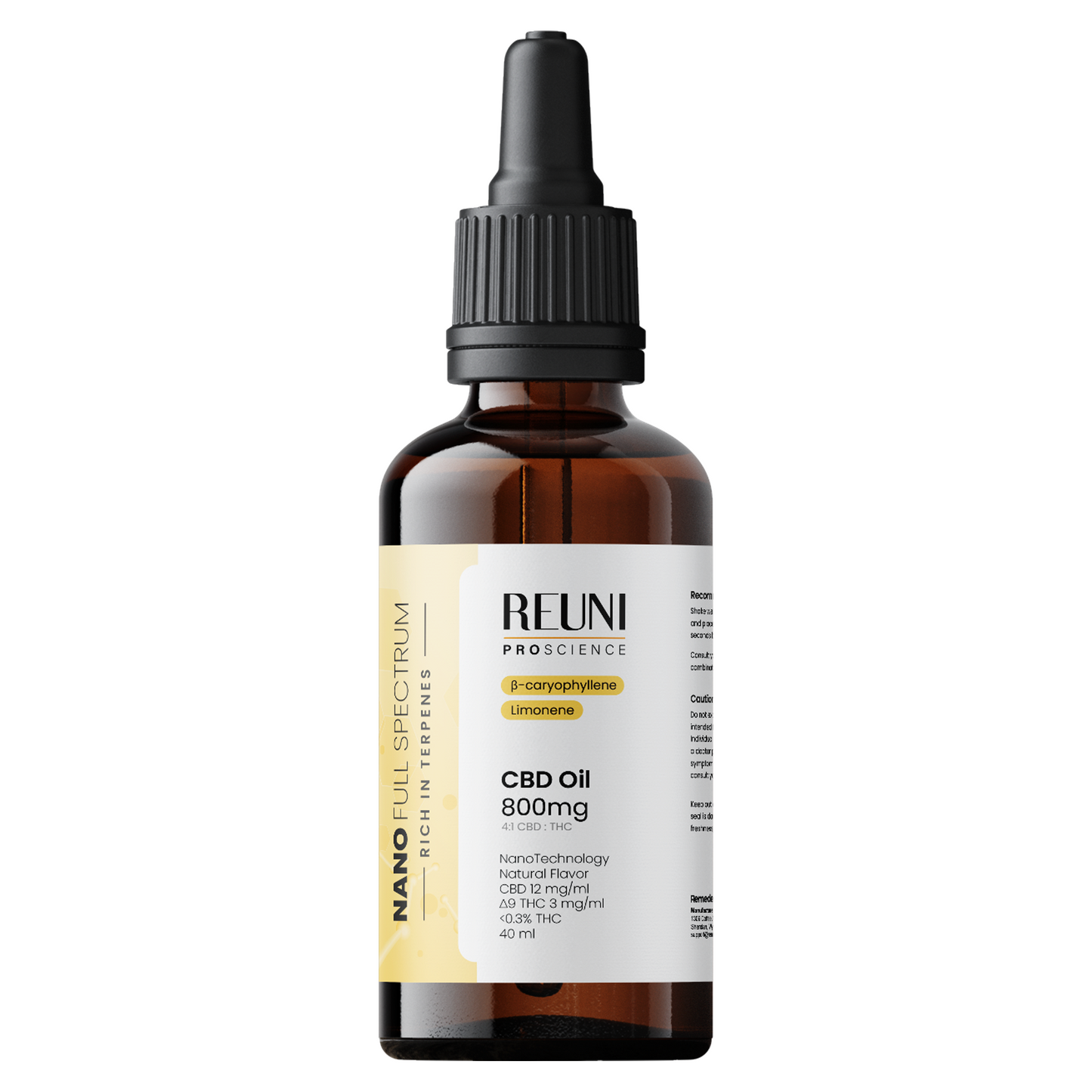 REUNI CBD OIL 900mg - Nano Full Spectrum - 0,3% THC