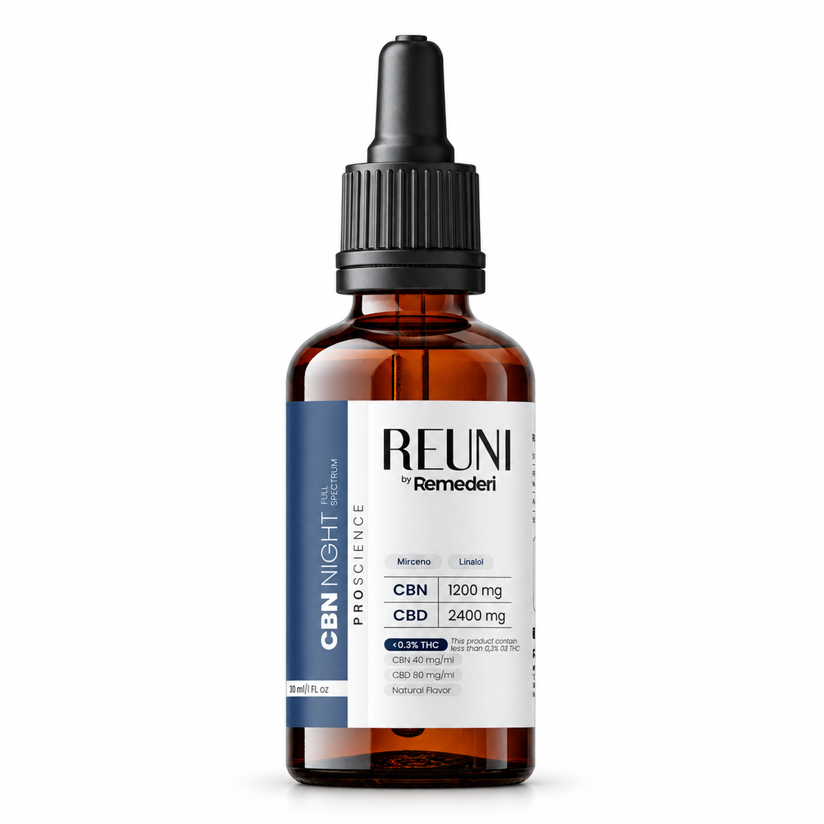REUNI CBN OIL 3600mg - CBN 1:2 CBD - Full Spectrum - 0,3% THC