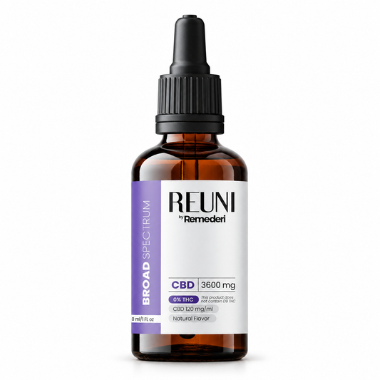REUNI CBD OIL 3600mg - Broad Spectrum - 0% THC