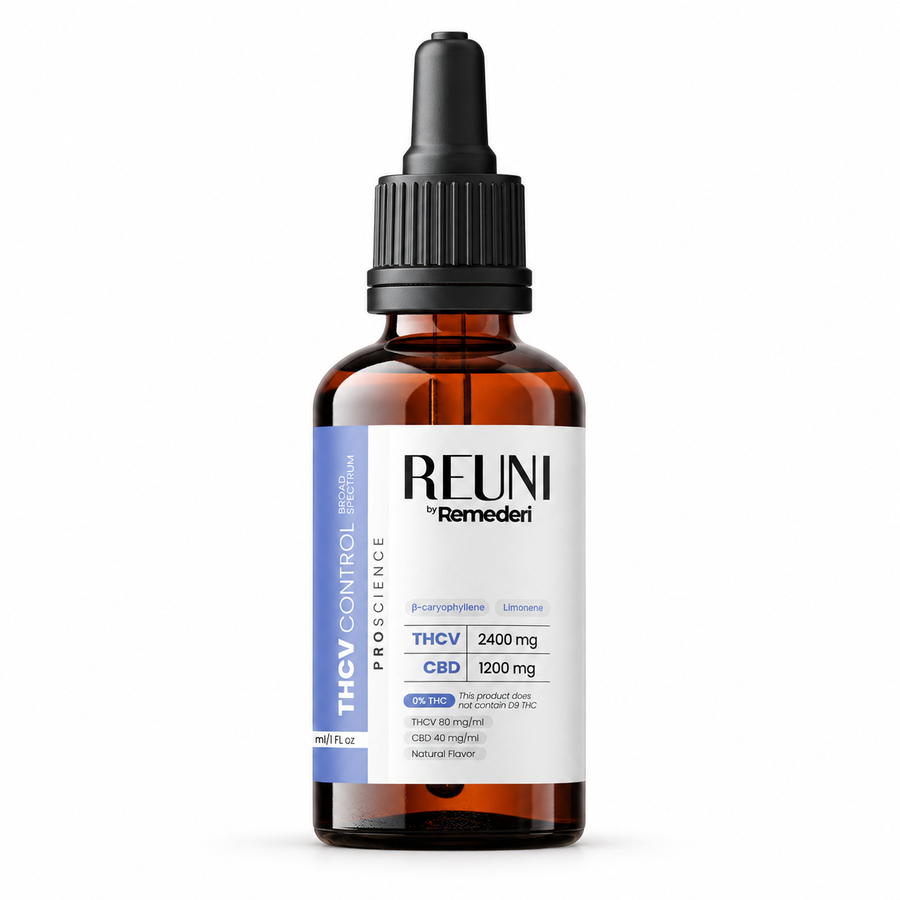 REUNI THCV CONTROL OIL 3600mg - THCV 2:1 CBD - Broad Spectrum 0%THC